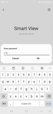Smart View menu password