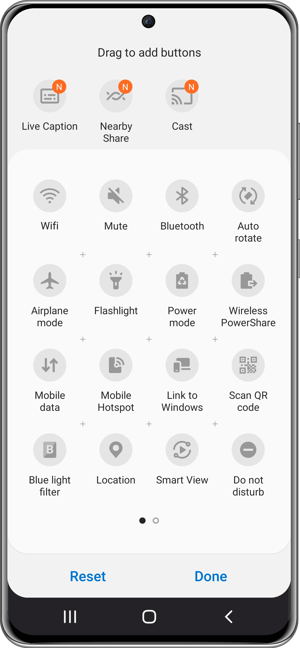 Samsung Quick Settings Add Cast Icon