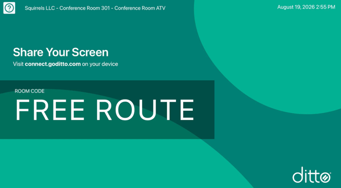 DittoReceiver_NoSignage_Connection_Info