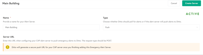 DittoPortal_Create_AlertServer_View