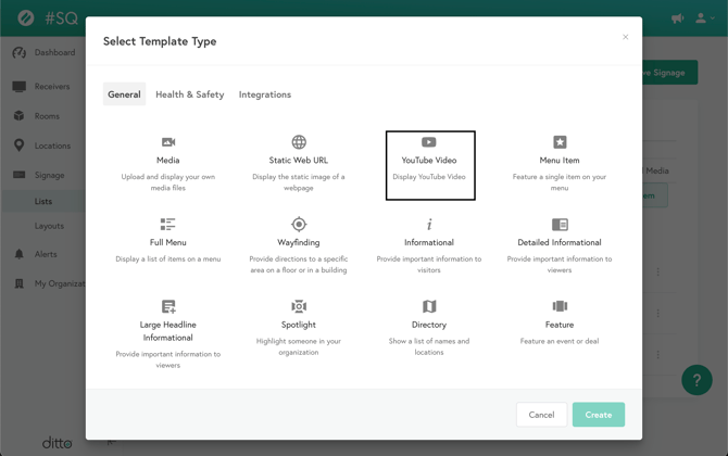 YouTube Signage_Create_ YouTube URL_Signage Item