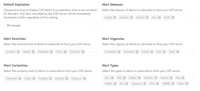 Alert Server - Configuration