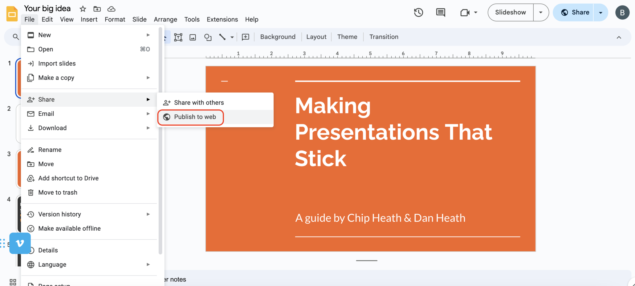 How to use Google Slides presentations as digital signage in Ditto