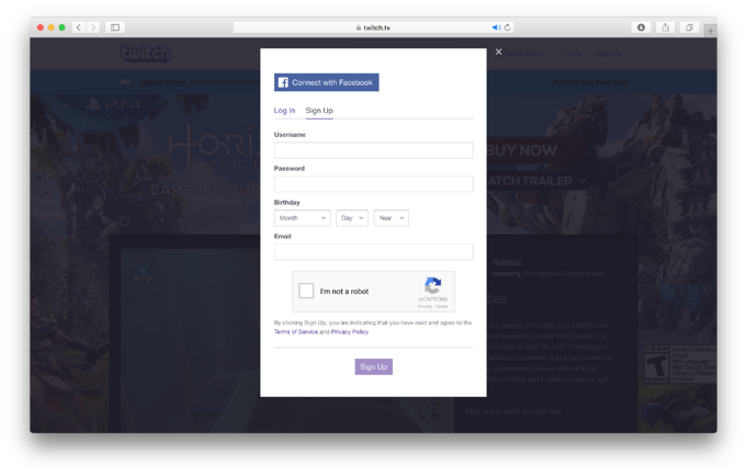 Update: Logins to Twitch with Facebook